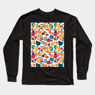 Colorful Fruit Motif in Seamless Pattern V6 Long Sleeve T-Shirt